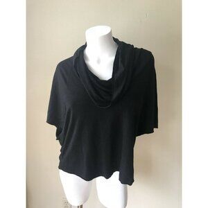 Soft Joie Women's Black Cowl Neck Boxy Fit Shirt